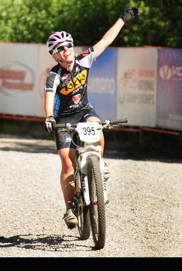 Jill Behlen wins the Under 23 women's cross country race at the US Mountain Bike National Championships