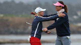 Annika Sorenstam and Michelle Wie West competing in the 2023 US Women's Open