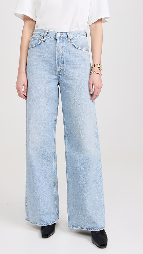 Agolde Dame High Rise Wide Leg No Cuff Jeans