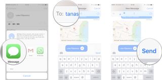Tap on Messages, type the name of the person you want to share it with and tap Send.