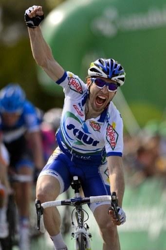 Jonathan Hivert (Saur-Sojasun) won stage 2 at the Tour de Romandie, the Frenchman's first victory this season.
