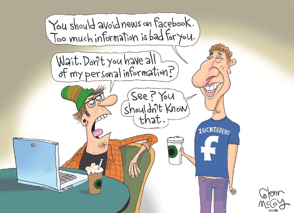 Political cartoon U.S. Mark Zuckerberg Facebook social media addiction ...