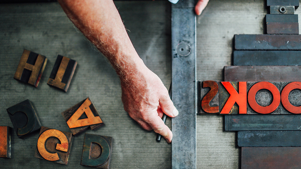 typography design: letterpress