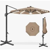 Best Choice Products 10ft Solar Polyester LED Lighted Patio Umbrella