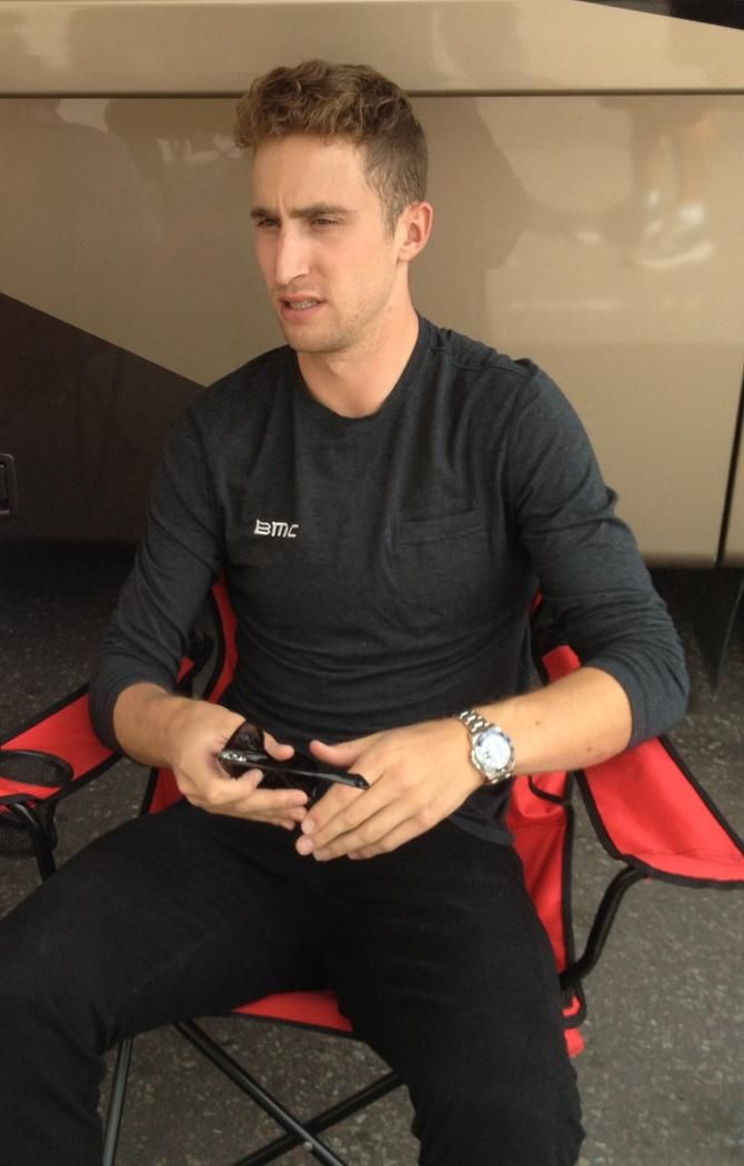 Taylor Phinney at the BMC bus in Apsen for the first stage of the USA Pro Challenge