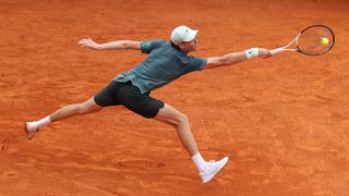 Jannik Sinner in action at the 2026 Monte-Carlo Masters