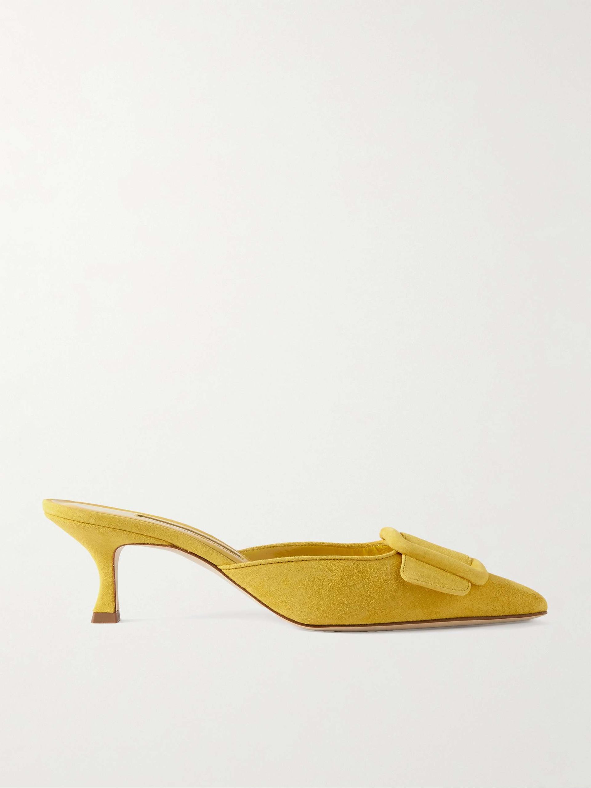 Maysale 50 Buckled Suede Mules