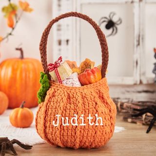 Personalised pumpkin shaped tote bag