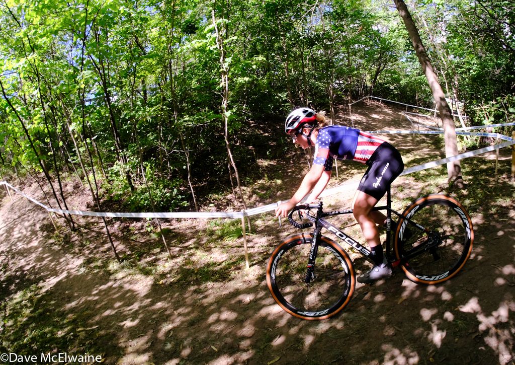 Ellen Noble (Aspire Racing) had some singletrack to herself.