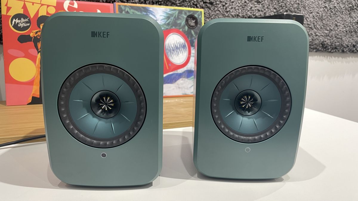 KEF LSX LT in sage green