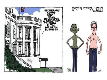 Obama cartoon Russia Putin Kerry
