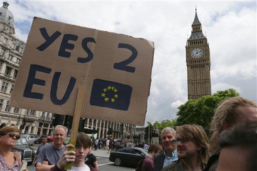 Anti-Brexit protest in London, Saturday, June 25, 2016.