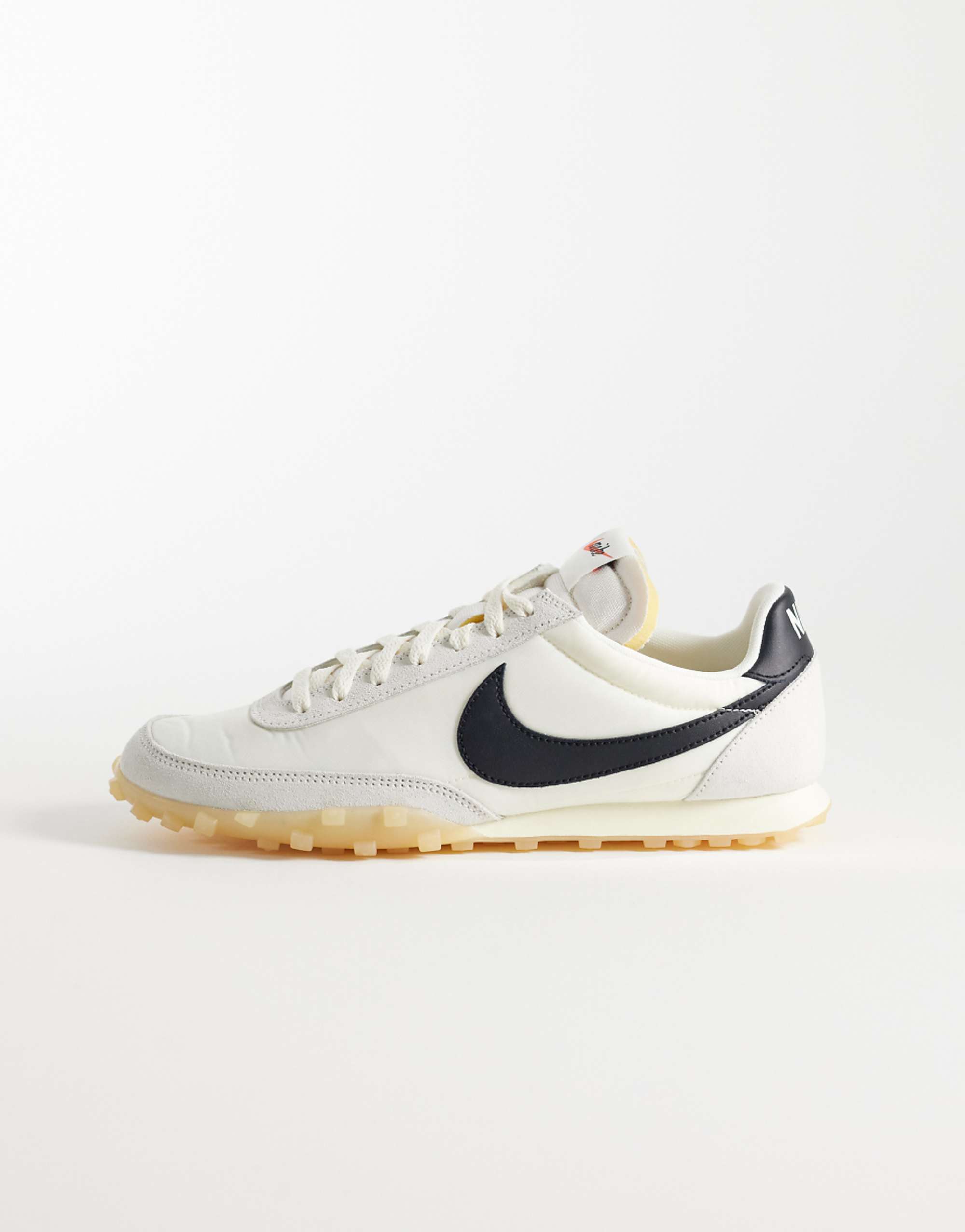 Nike Waffle Racer Trainers in Off White and Black