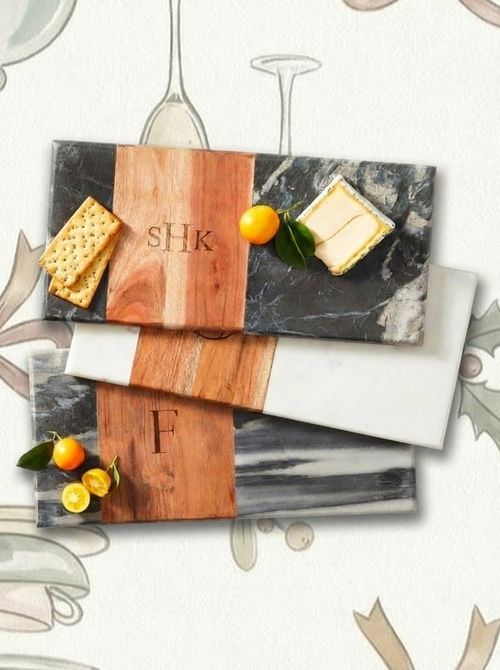 Wood and Marble Rectangle Cheese Board
