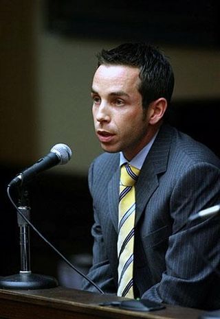 Joe Papp testifies during the 2007 Floyd Landis arbitration hearing.