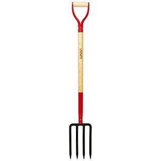 Vnimti Garden Fork,4-Tine Spading Fork,compost Fork,steel Digging Fork,45inch,steel Y-Grip,wooden Handel