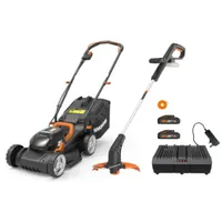 Worx WG927E 40V Cordless Lawnmower & Trimmer Twin Pack