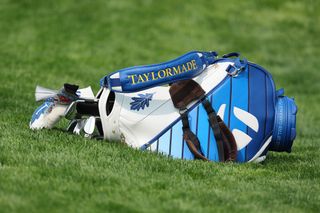 A close up of a TaylorMade bag at the PGA Championship