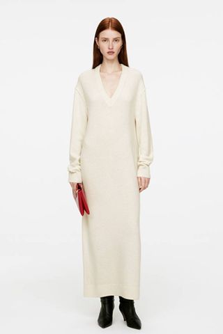 Arket V-Neck Wool Dress