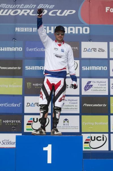 Overall downhill leader Greg Minnaar (Santa Cruz Syndicate)