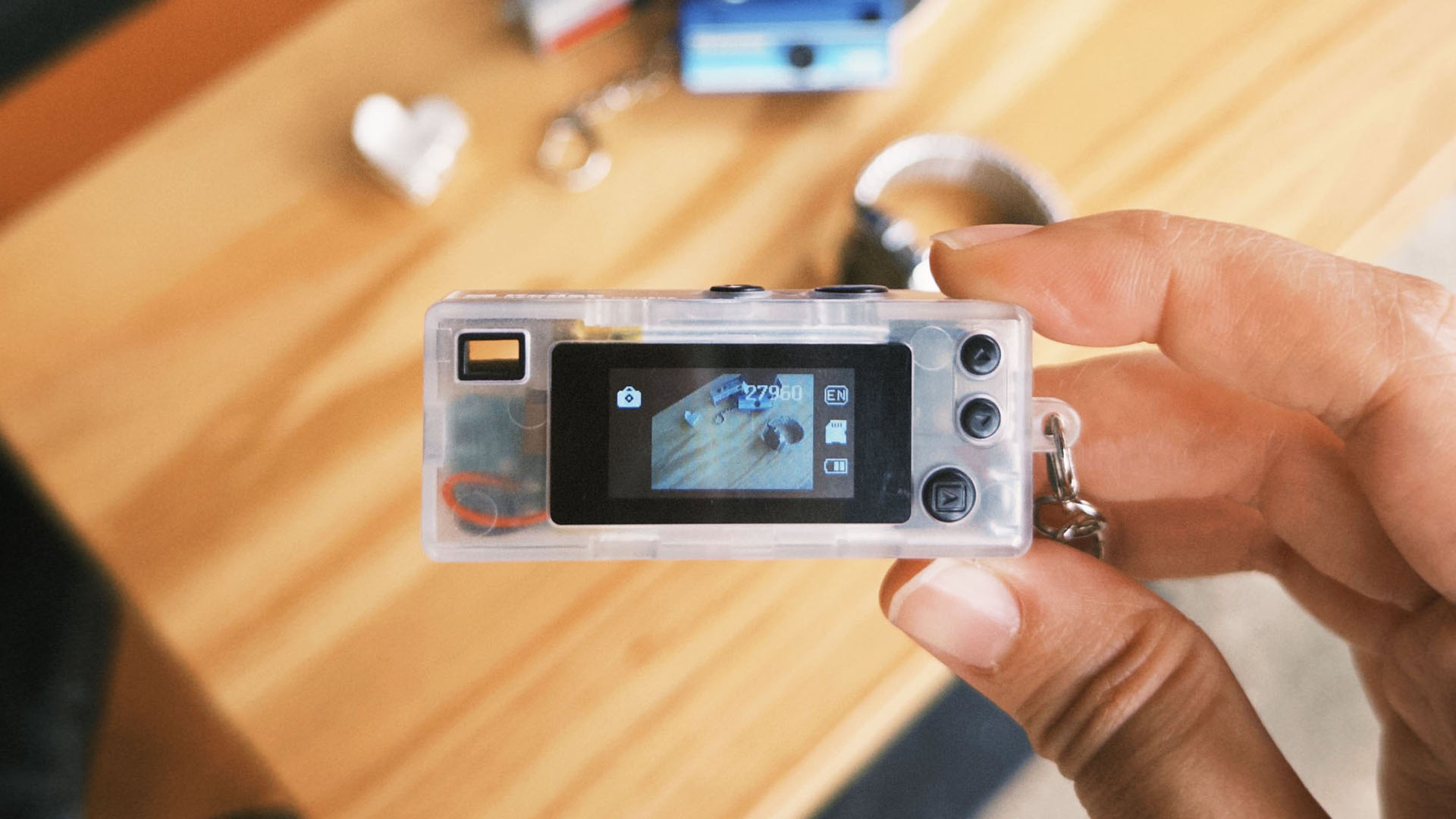 A photo of the rear of the Kodak Charmera camera.