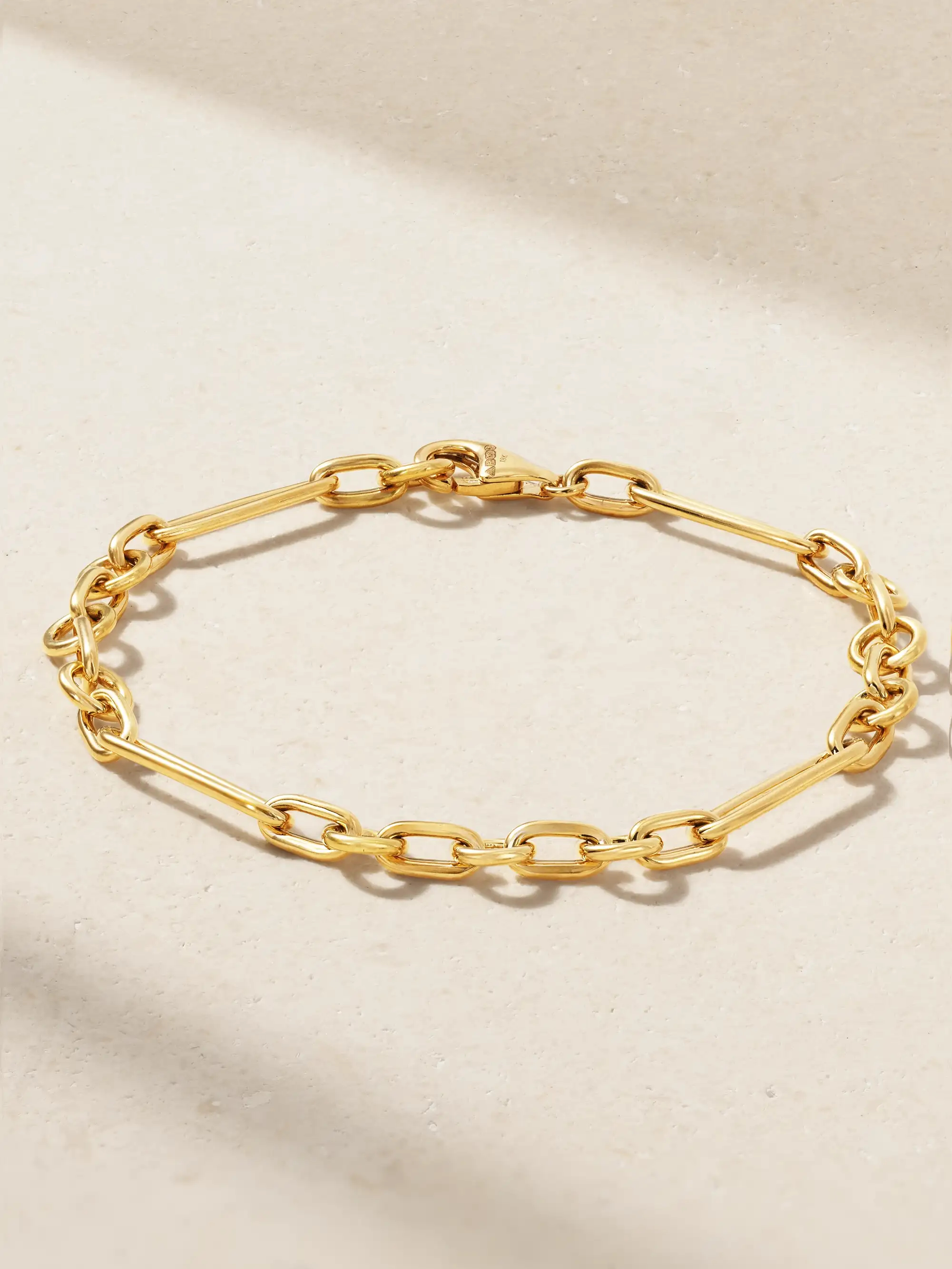 Foundrae, Small Mixed Clip 18-Karat Gold Bracelet