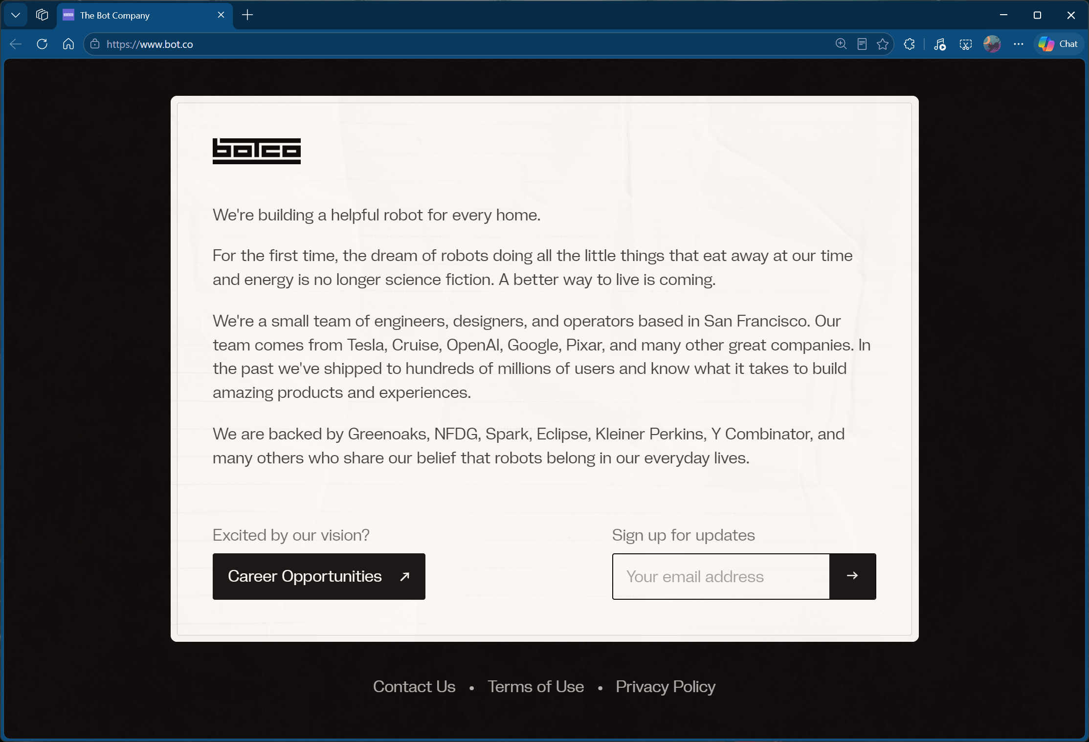 The Bot Company website