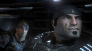 (R to L) Marcus Fenix and another soldier in Gears of War