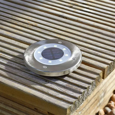 brushed chrome deck light from Argos