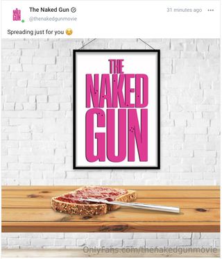The Naked Gun movie goes “full chaos” with raunchy OnlyFans ads