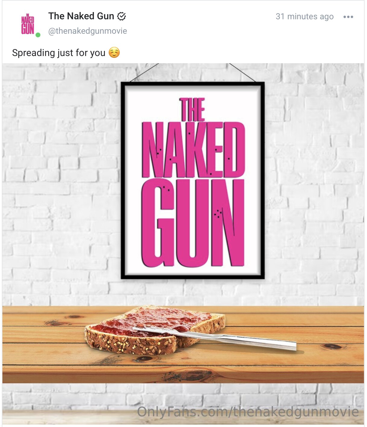The Naked Gun OnlyFans promo
