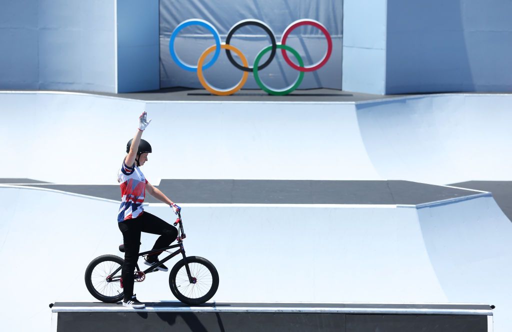 TOKYO JAPAN AUGUST 01 Charlotte Worthington of Team Great Britain prepares for her run during the Womens Park Final run 2 of the BMX Freestyle on day nine of the Tokyo 2020 Olympic Games at Ariake Urban Sports Park on August 01 2021 in Tokyo Japan Photo by Jamie SquireGetty Images