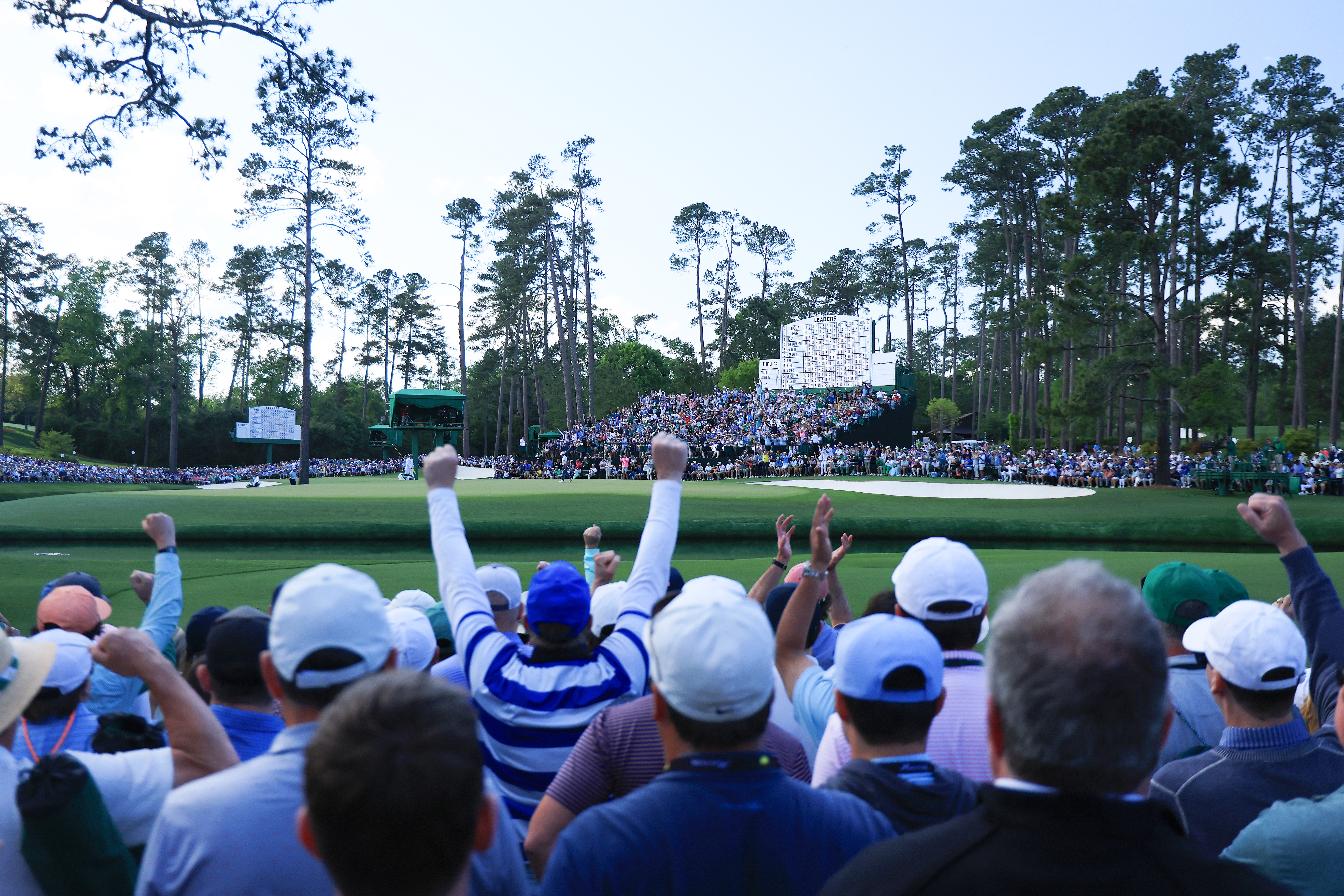 Patrons celebrating at Augusta National