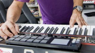 Testing keyboards in our studio