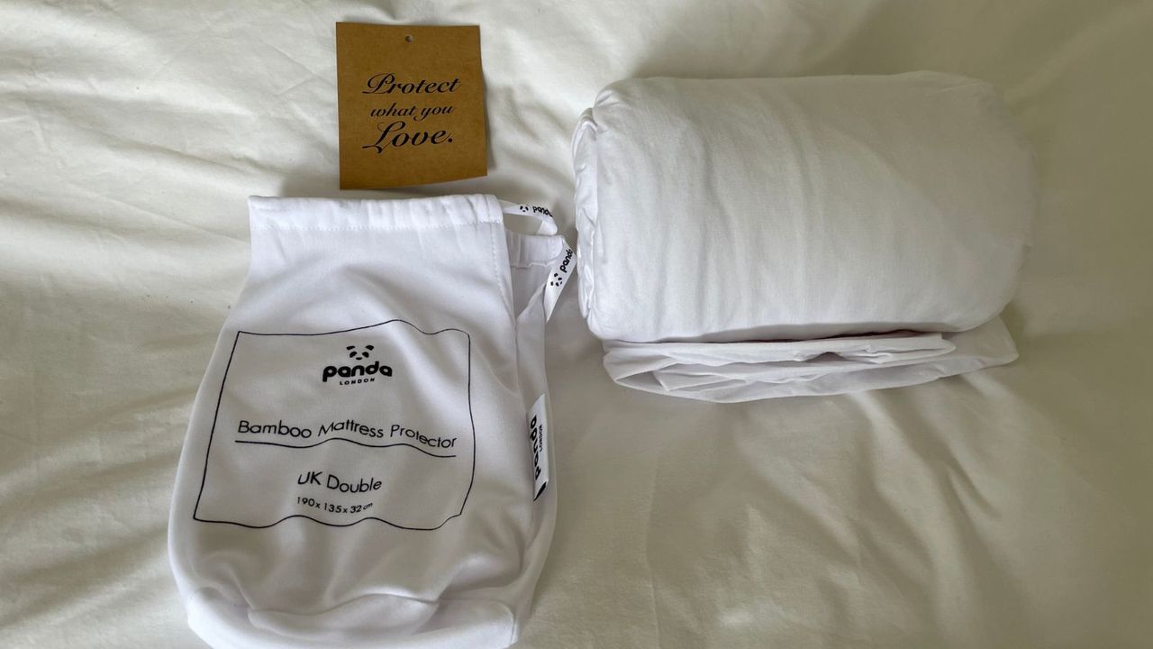 Packaging that the Panda London Mattress Protector comes in