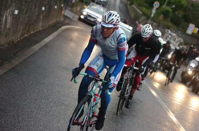 Diego Rosa (Androni-Venezuela) leads the break