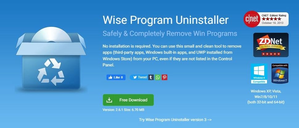 Wise Program Uninstaller 3.1.5.259 free instals