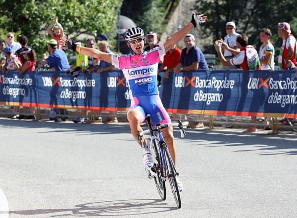 Mauro Santambrogio (Lampre - N.G.C.) attacked his breakaway companions 250 metres from the finish to win the Tre Valli Varesine.