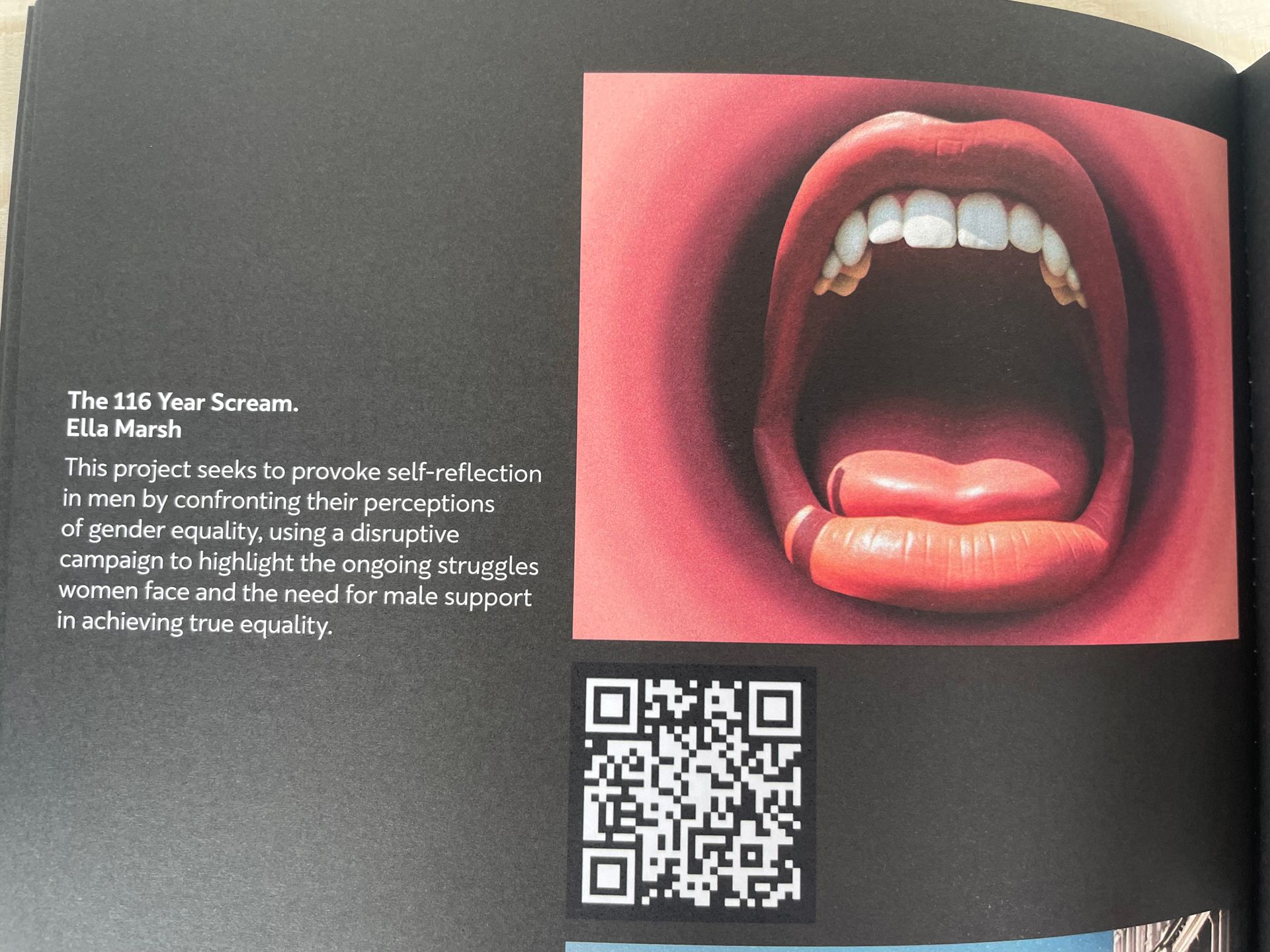 text with a scream next to it