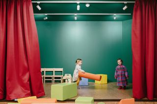 kids playing inside colourful Two Hands nursery by vPPR