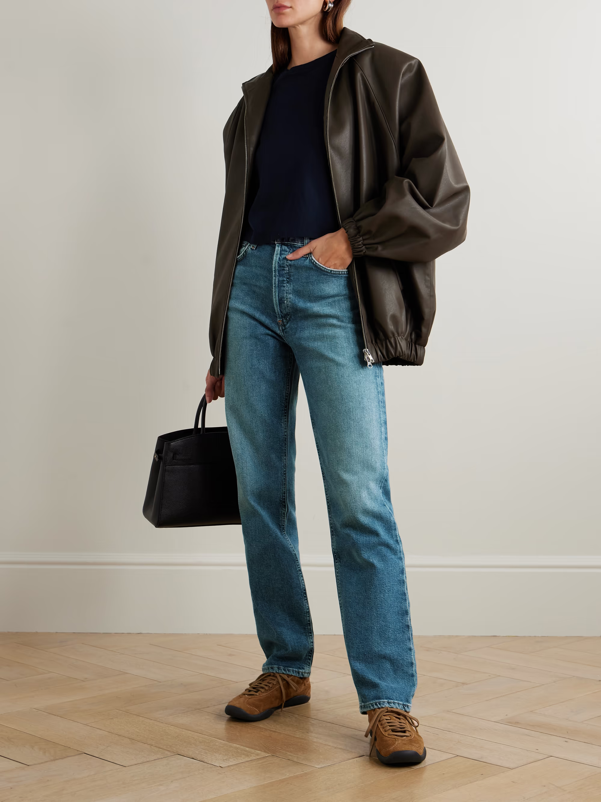 AGOLDE, '90s Pinch Waist Long high-rise straight-leg jeans