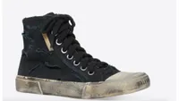 Women's limited edition Paris high top sneaker full destroyed in black ($1,850) | Balenciaga