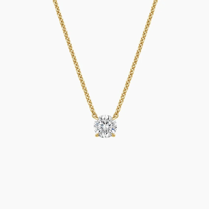 Brilliant Earth, Perfect Solitaire Lab Diamond Pendant in 18K Yellow Gold
