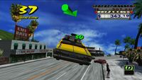 Crazy Taxi, with large objective arrow.