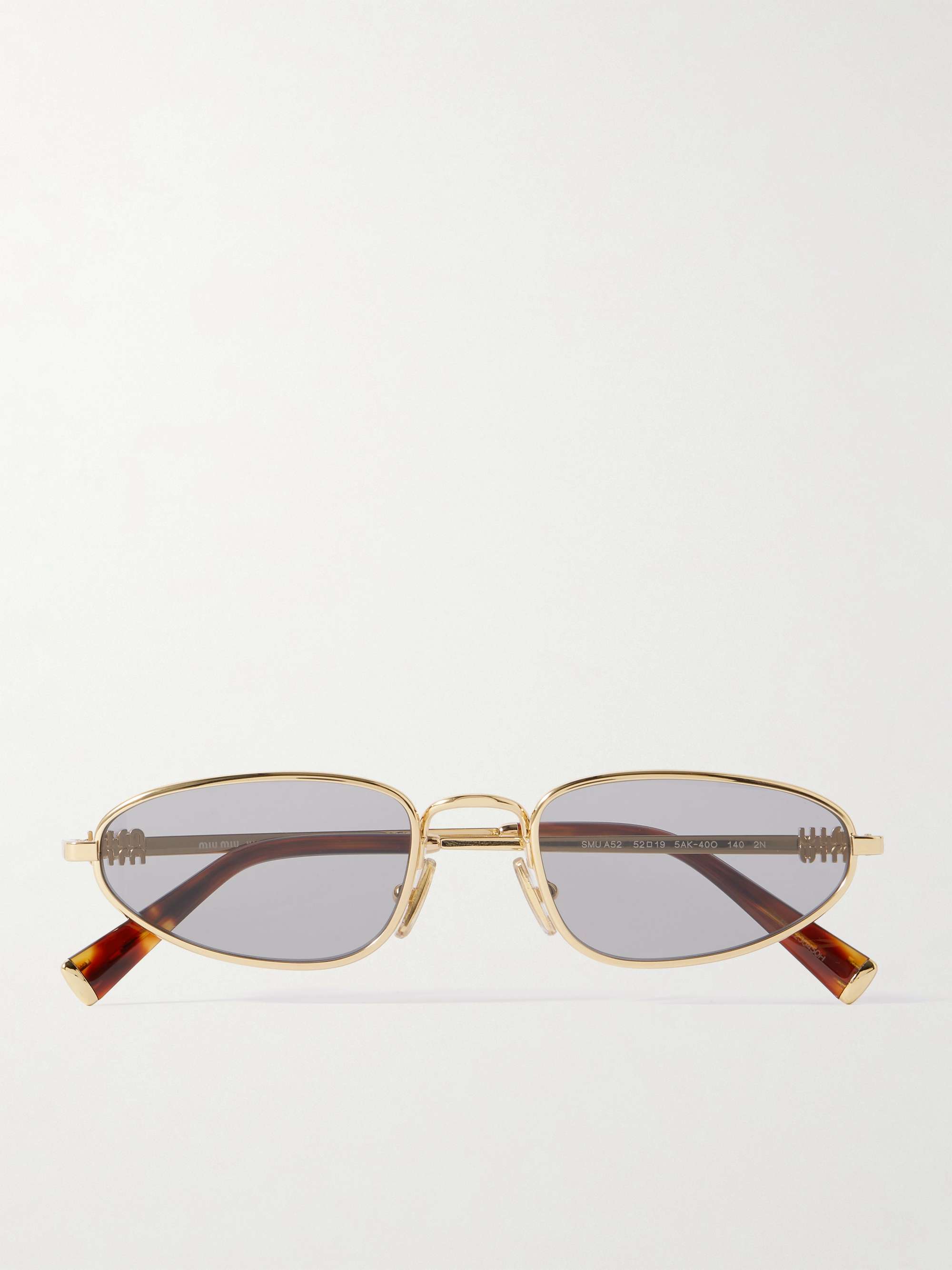 Oval-Frame Gold-Tone Sunglasses