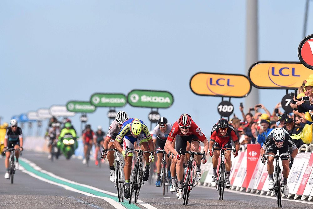 Andre Greipel powers to the finish line of stage 2.
