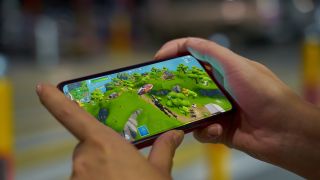 Fortnite edited to be running on an iPhone