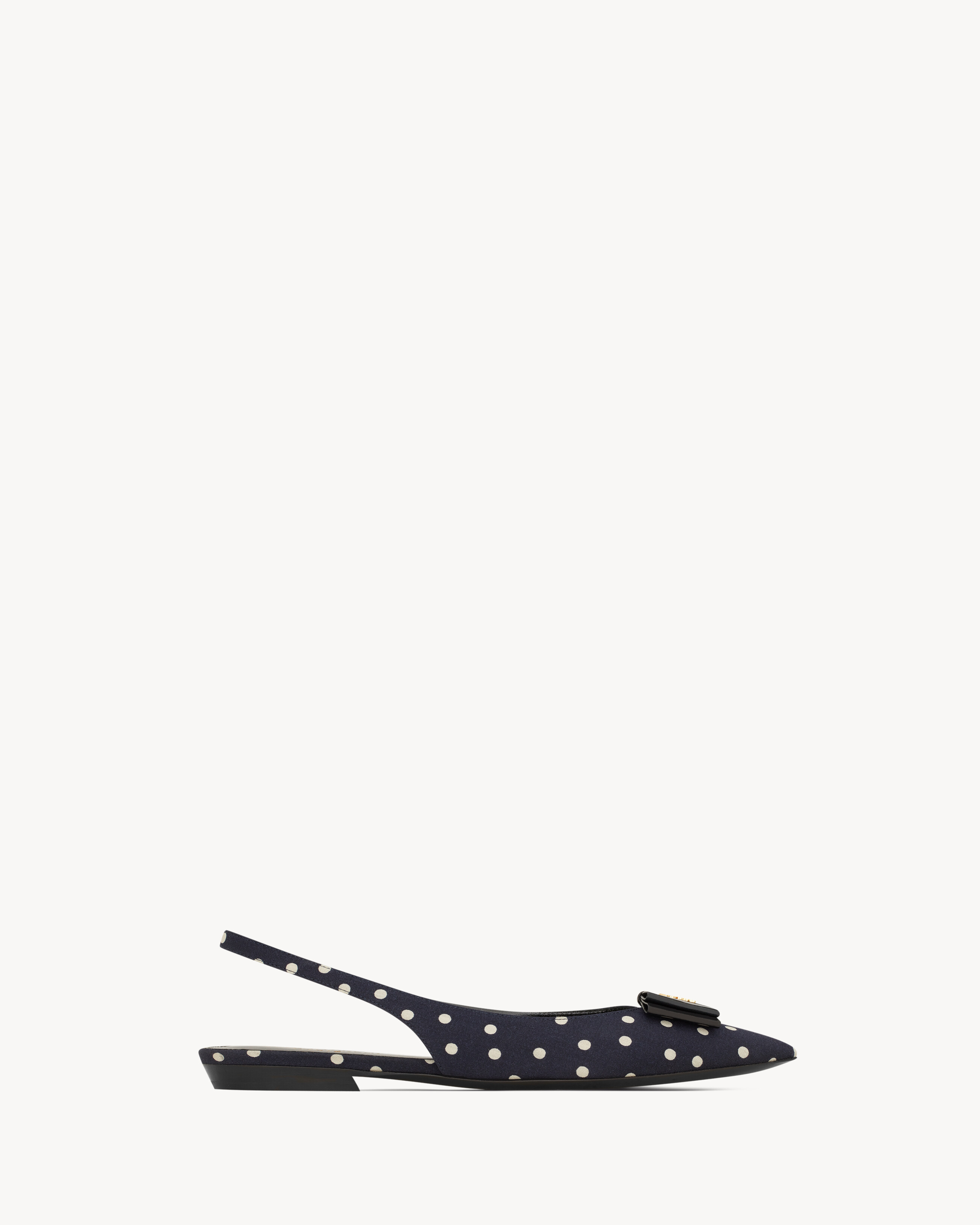 Ana&amp;Iuml;s Slingback Flats in Canvas and Smooth Leather