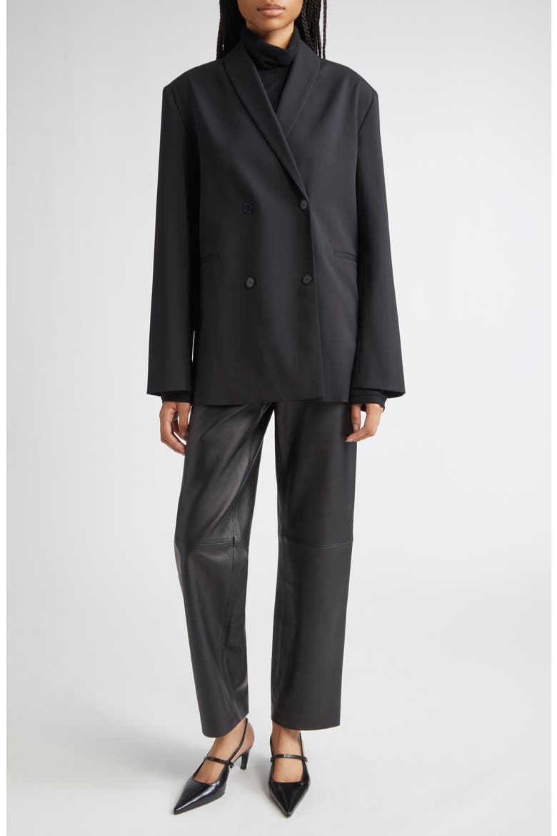 Cobe Lambskin Leather Straight Leg Pants