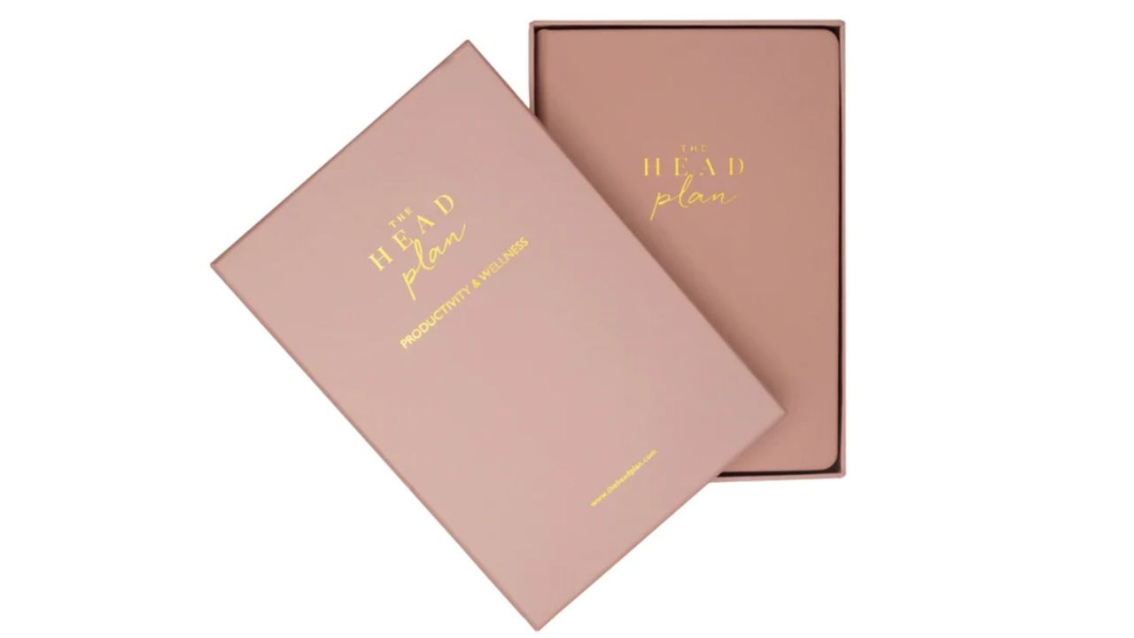 A blush pink colored productivity planner from The Head Plan.